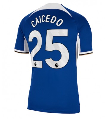 Lacne Muži Futbalové dres Chelsea Moises Caicedo #25 2023-24 Krátky Rukáv - Domáci